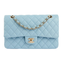 CHANEL - Sac bandoulière Timeless Medium 11.12 cuir caviar bleu - Handbag