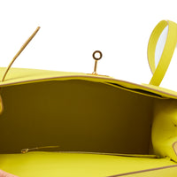 HERMES - Sac à main Kelly 28 Sellier cuir Epsom Jaune Lime - Handbag