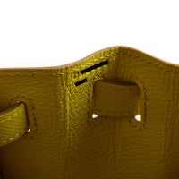HERMES - Sac à main Kelly 28 Sellier cuir Epsom Jaune Lime - Handbag
