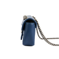 GUCCI - Sac bandoulière Marmont GG PM cuir bleu - Handbag