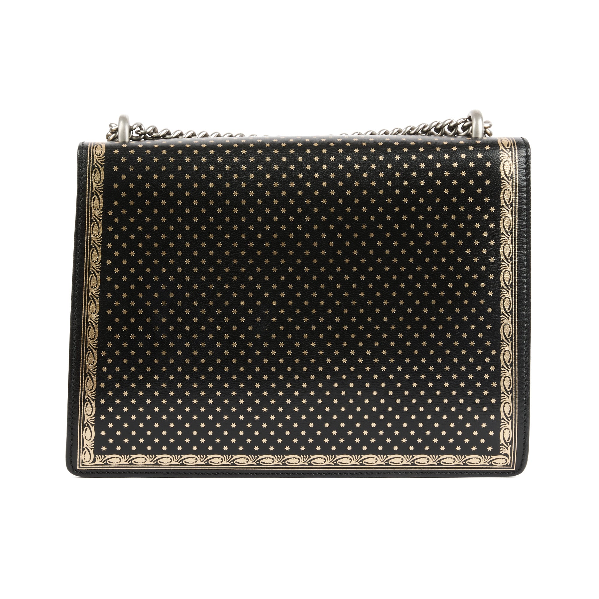 GUCCI - Sac Dionysus Medium Guccy Stars cuir noir doré - Handbag