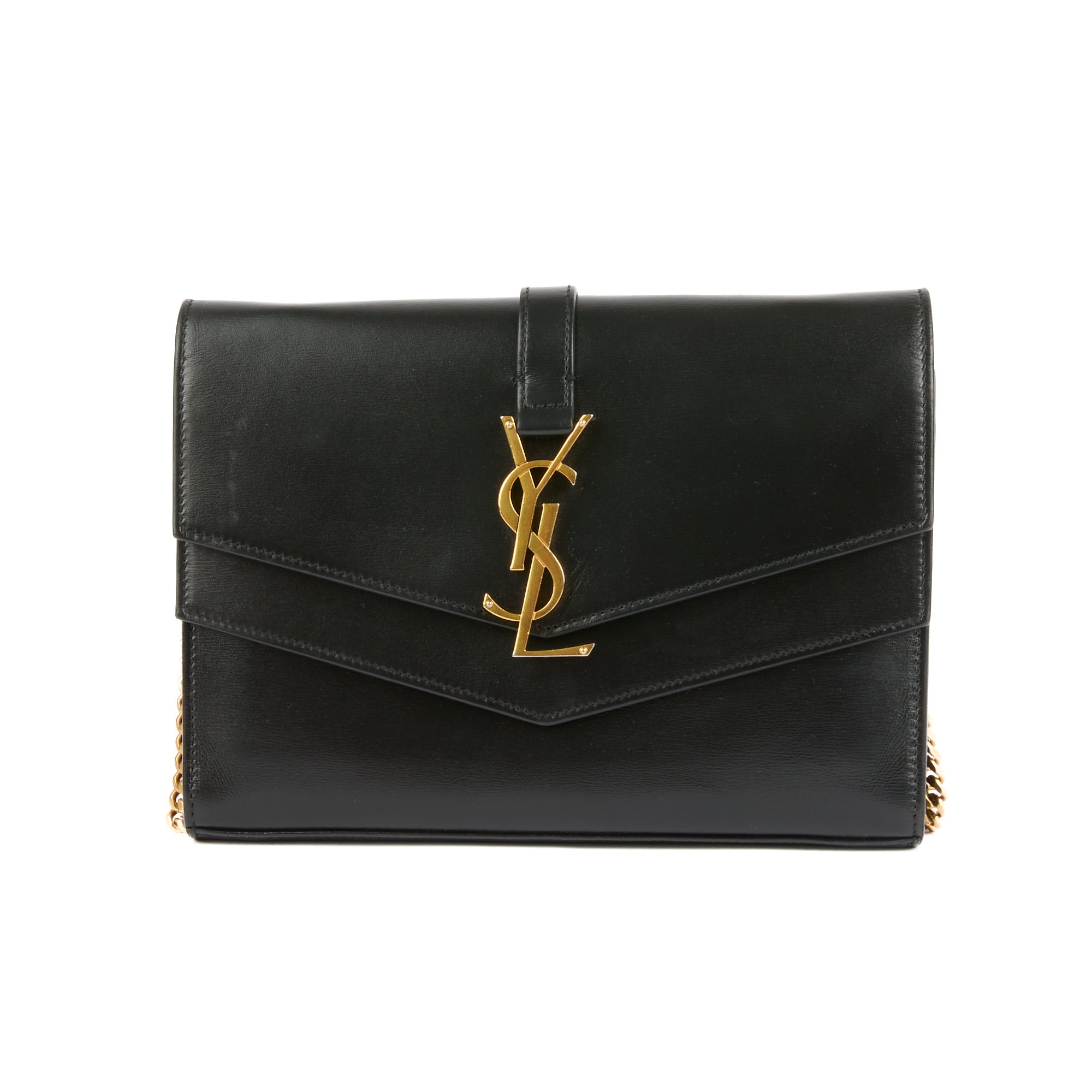 SAINT LAURENT - Sac bandoulière Sulpice cuir noir - Handbag