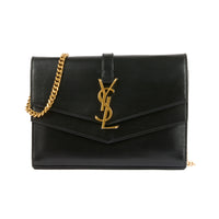SAINT LAURENT - Sac bandoulière Sulpice cuir noir - Handbag