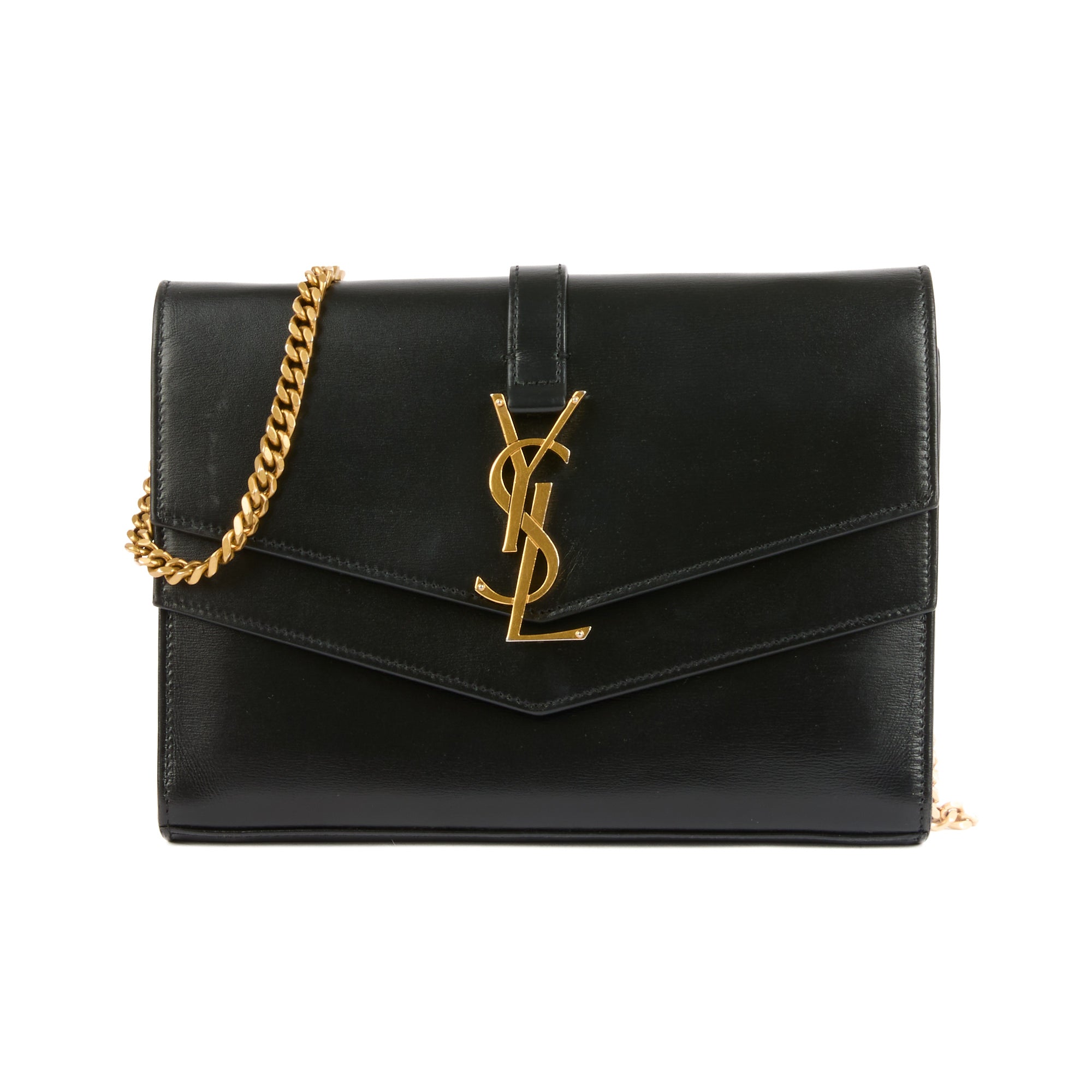 SAINT LAURENT - Sac bandoulière Sulpice cuir noir - Handbag