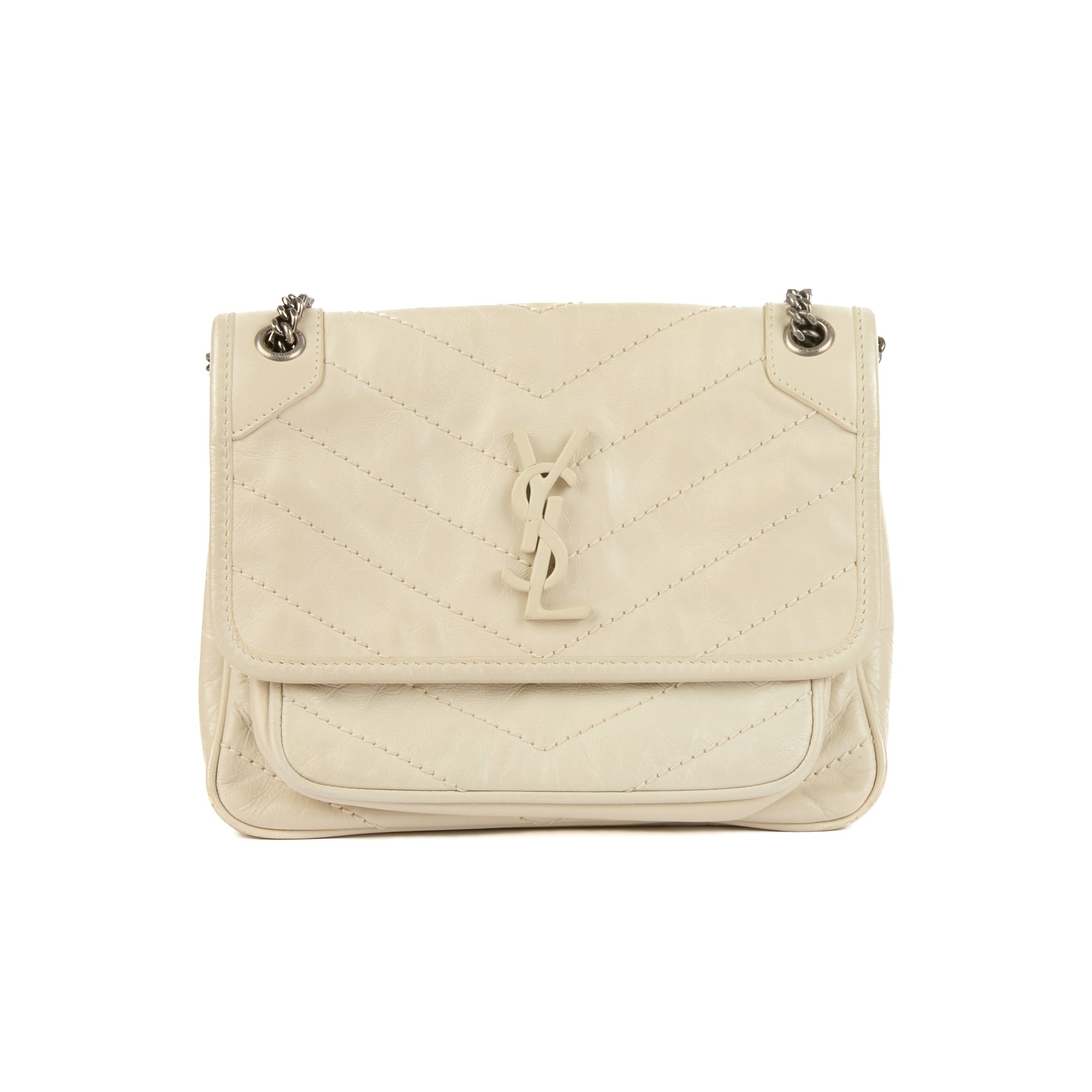 SAINT LAURENT - Sac bandoulière Niki Baby cuir beige - Hand Shoulder Bag