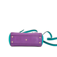GUCCI - Sac bandoulière Mini Bamboo Shopper Tote cuir violet bleu - Handbag