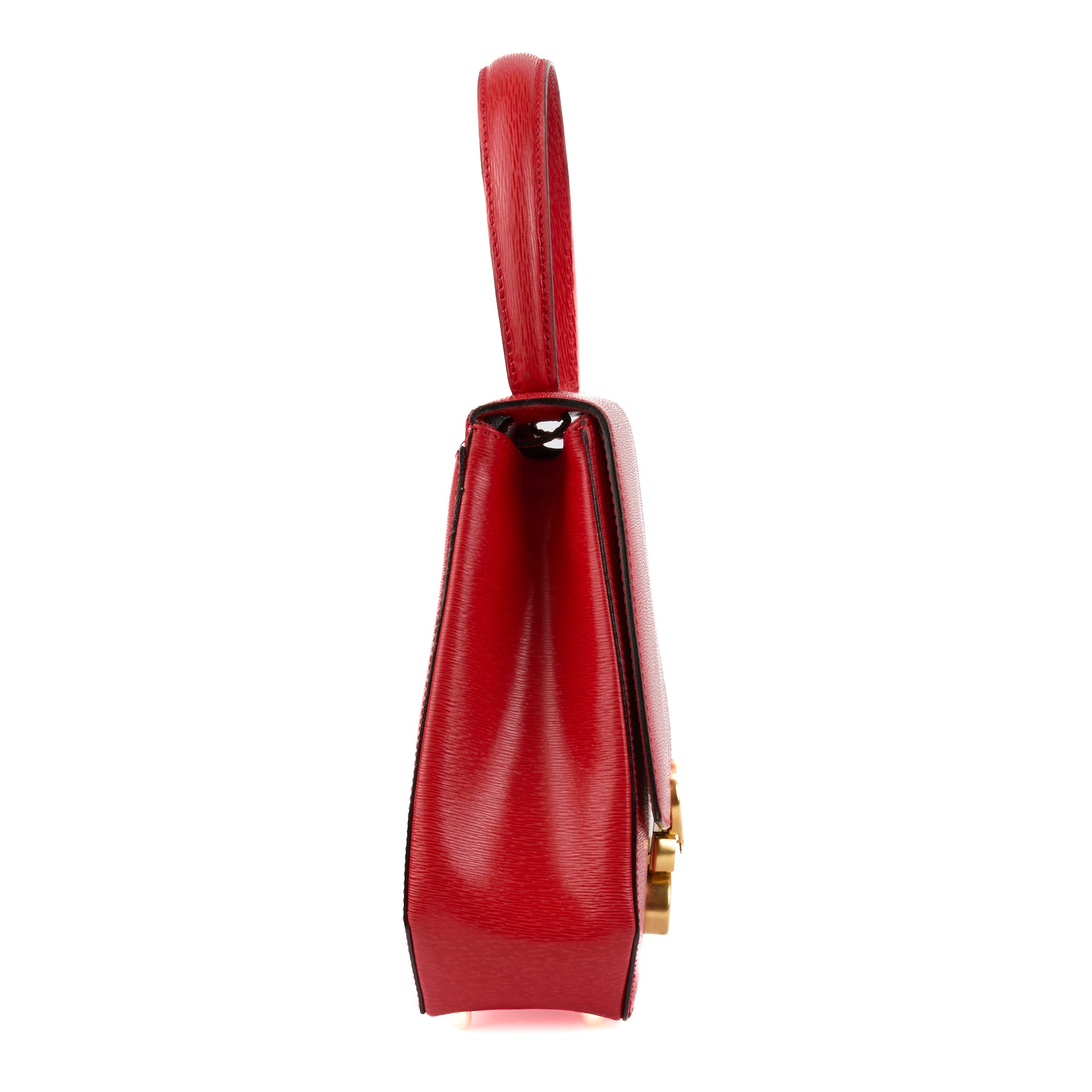 CELINE - Sac à main Vintage Triomphe cuir rouge - Handbag