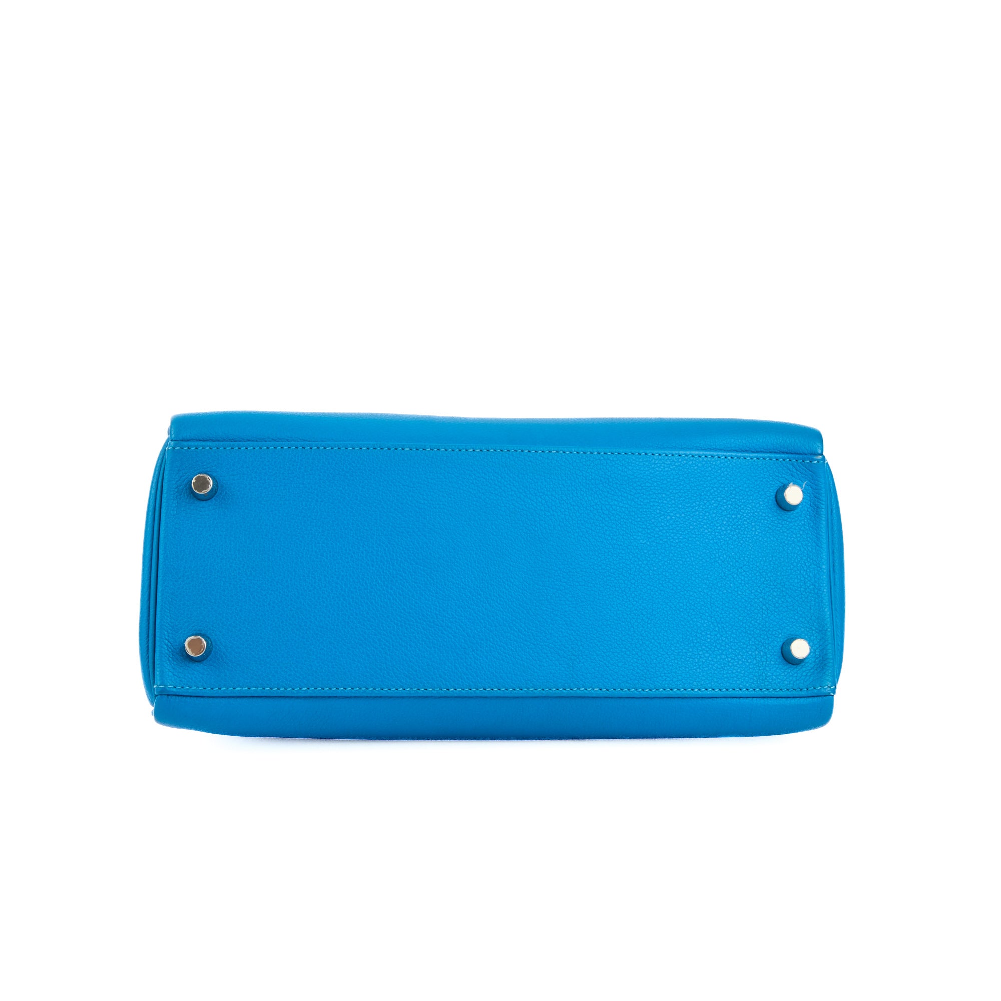 HERMES - Sac à main Kelly 28 Retourné cuir veau Swift bleu - Handbag