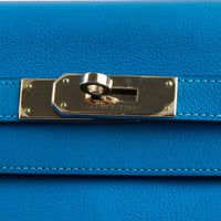 HERMES - Sac à main Kelly 28 Retourné cuir veau Swift bleu - Handbag