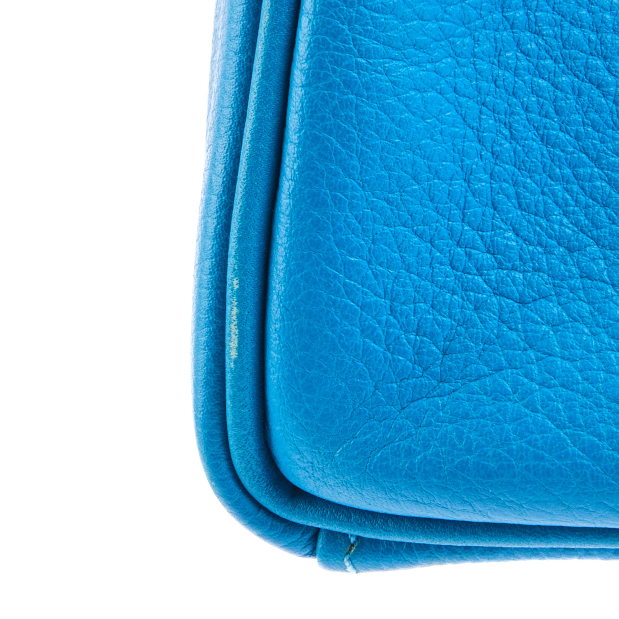 HERMES - Sac à main Kelly 28 Retourné cuir veau Swift bleu - Handbag