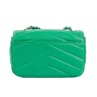 CHANEL - Sac bandoulière mini Data Center cuir chevron vert - Handbag