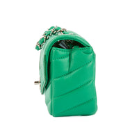 CHANEL - Sac bandoulière mini Data Center cuir chevron vert - Handbag