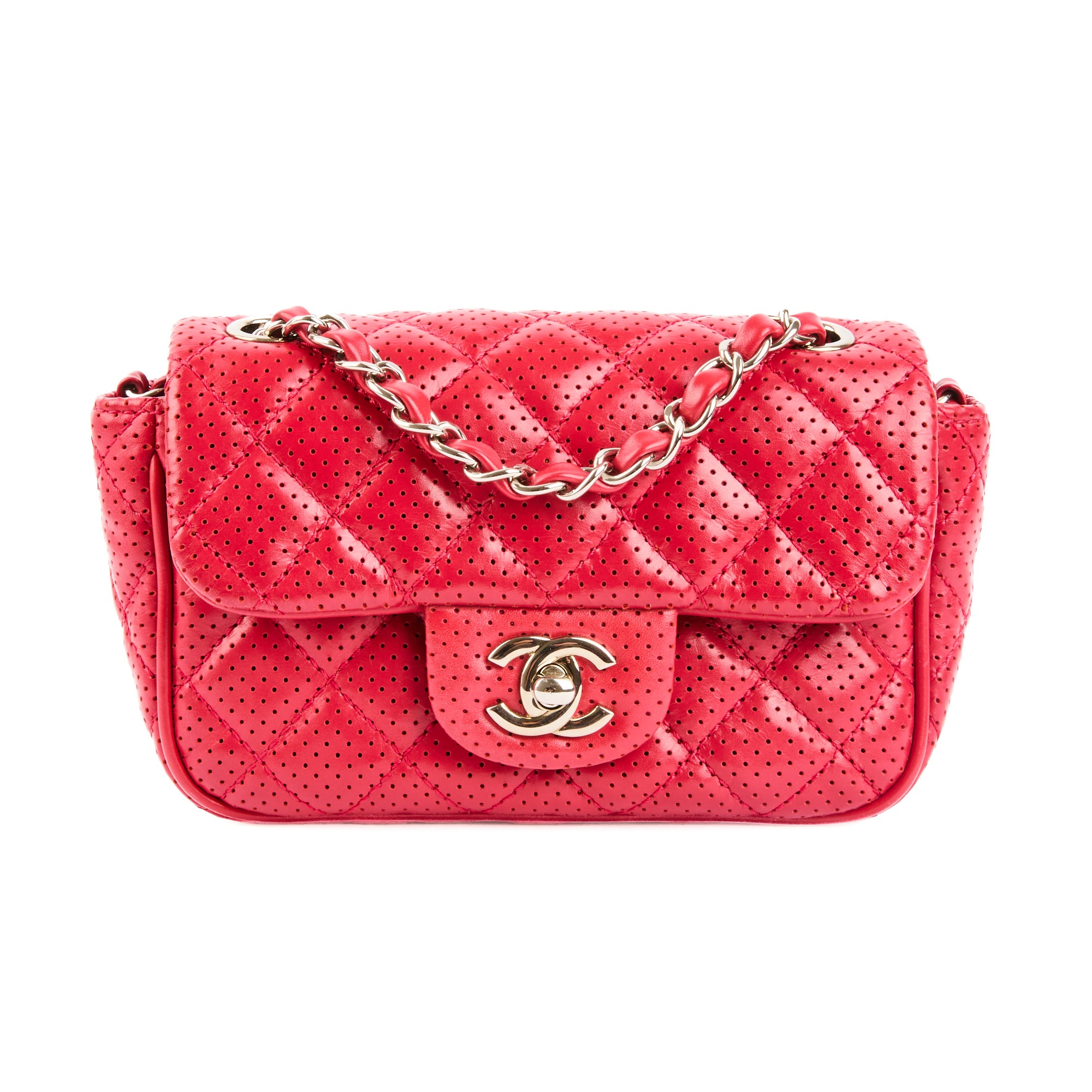CHANEL - Sac bandoulière mini Timeless perforé rouge - Handbag