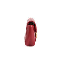 GUCCI - Sac bandoulière Mini Marmont GG cuir rouge - Handbag