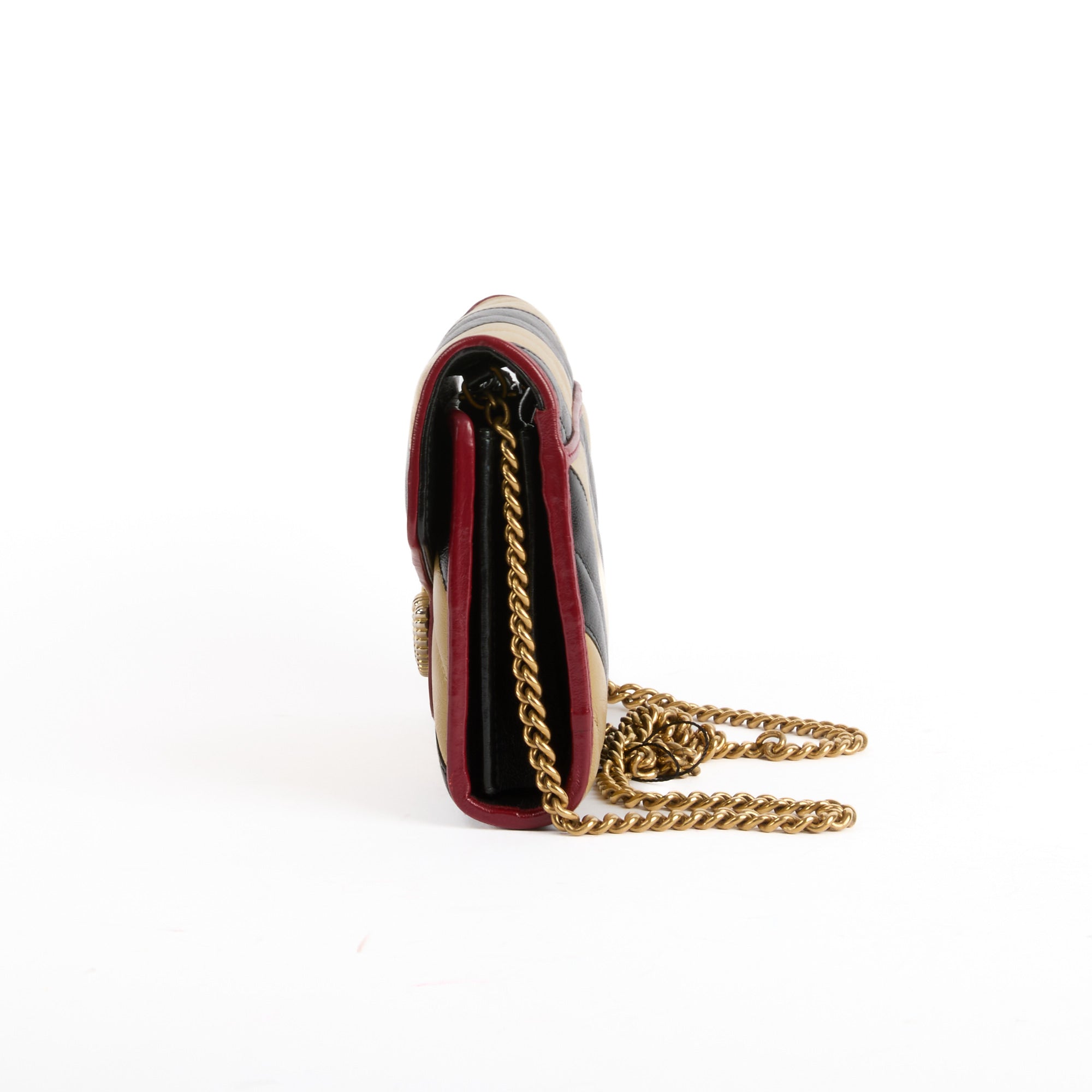 GUCCI - Sac bandoulière Wallet on chain Marmont GG cuir - Handbag