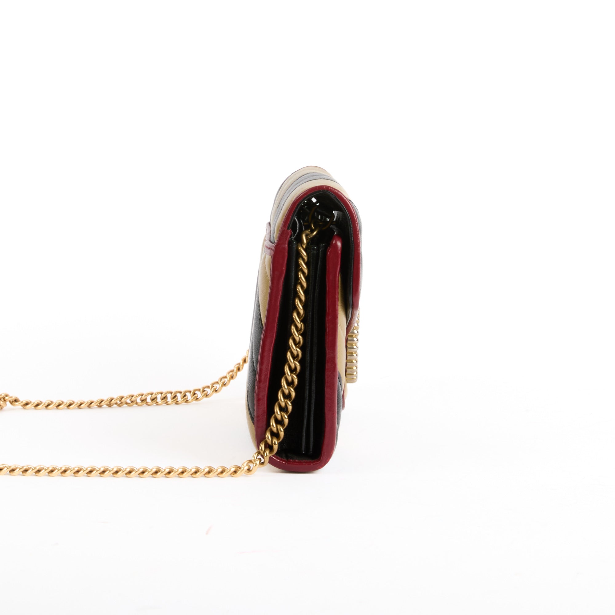 GUCCI - Sac bandoulière Wallet on chain Marmont GG cuir - Handbag