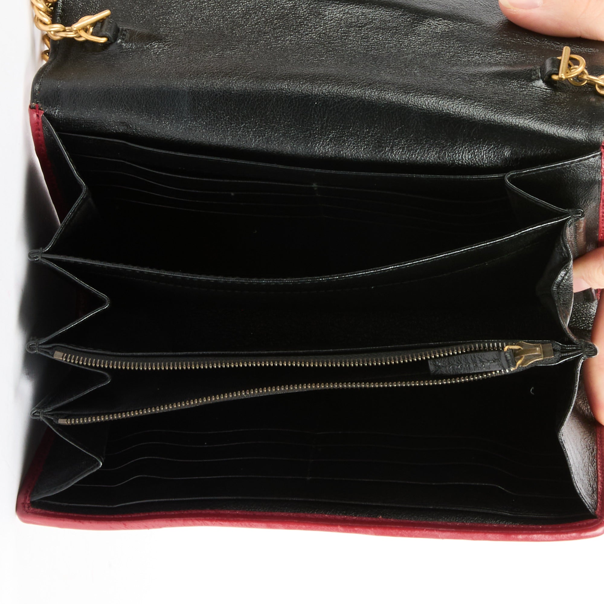 GUCCI - Sac bandoulière Wallet on chain Marmont GG cuir - Handbag