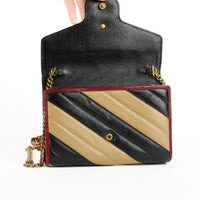 GUCCI - Sac bandoulière Wallet on chain Marmont GG cuir - Handbag