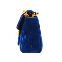 GUCCI - Sac bandoulière Marmont GG velours bleu - Handbag