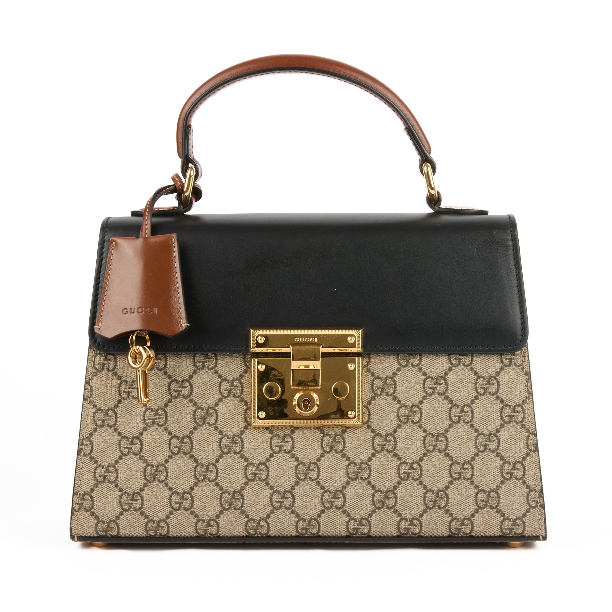GUCCI - Sac bandoulière Padlock MM toile GG Guccissima beige - Handbag