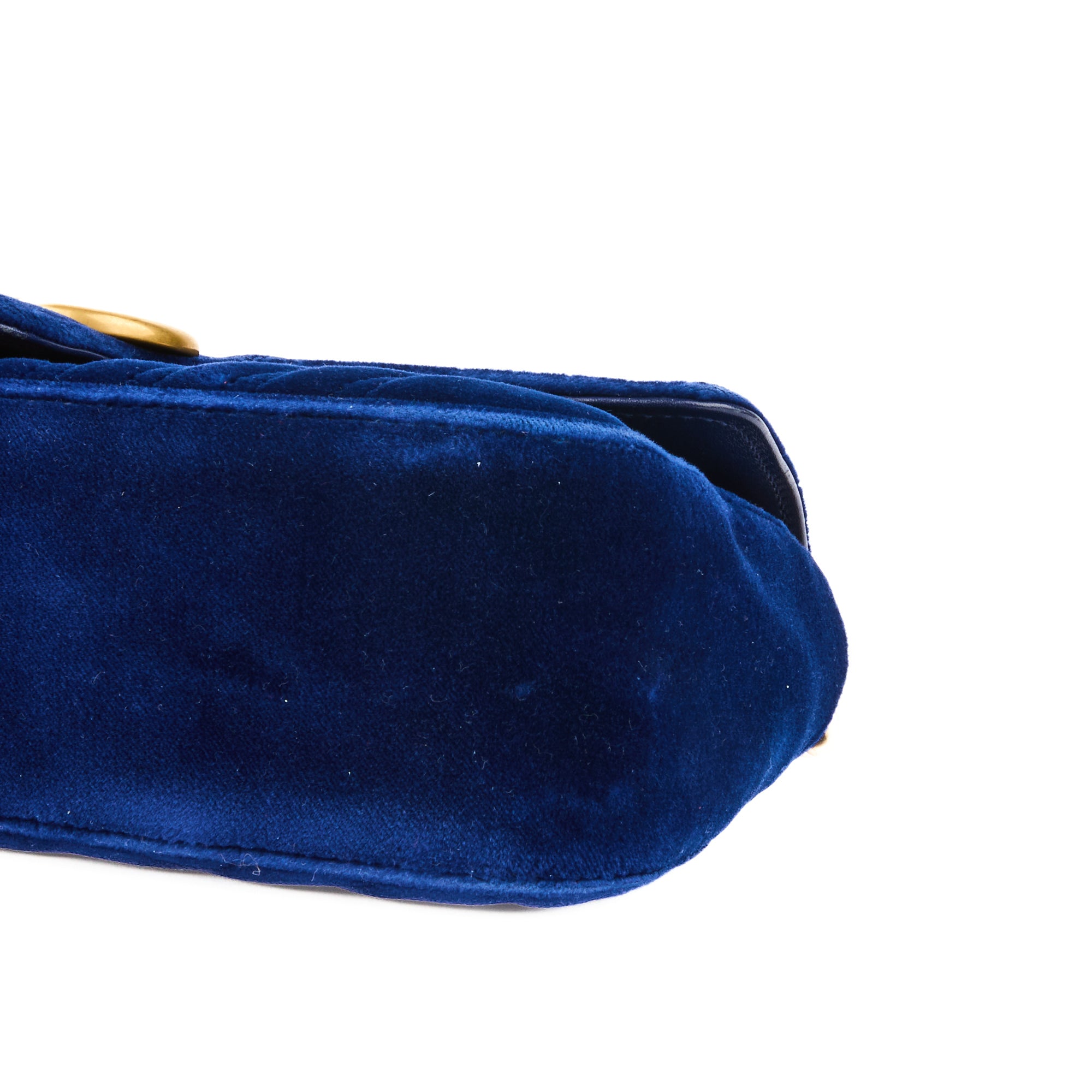 GUCCI - Sac bandoulière Marmont GG velours bleu - Handbag
