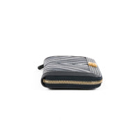 CHANEL - Portefeuille Zip Boy cuir chevron bleu - Wallet