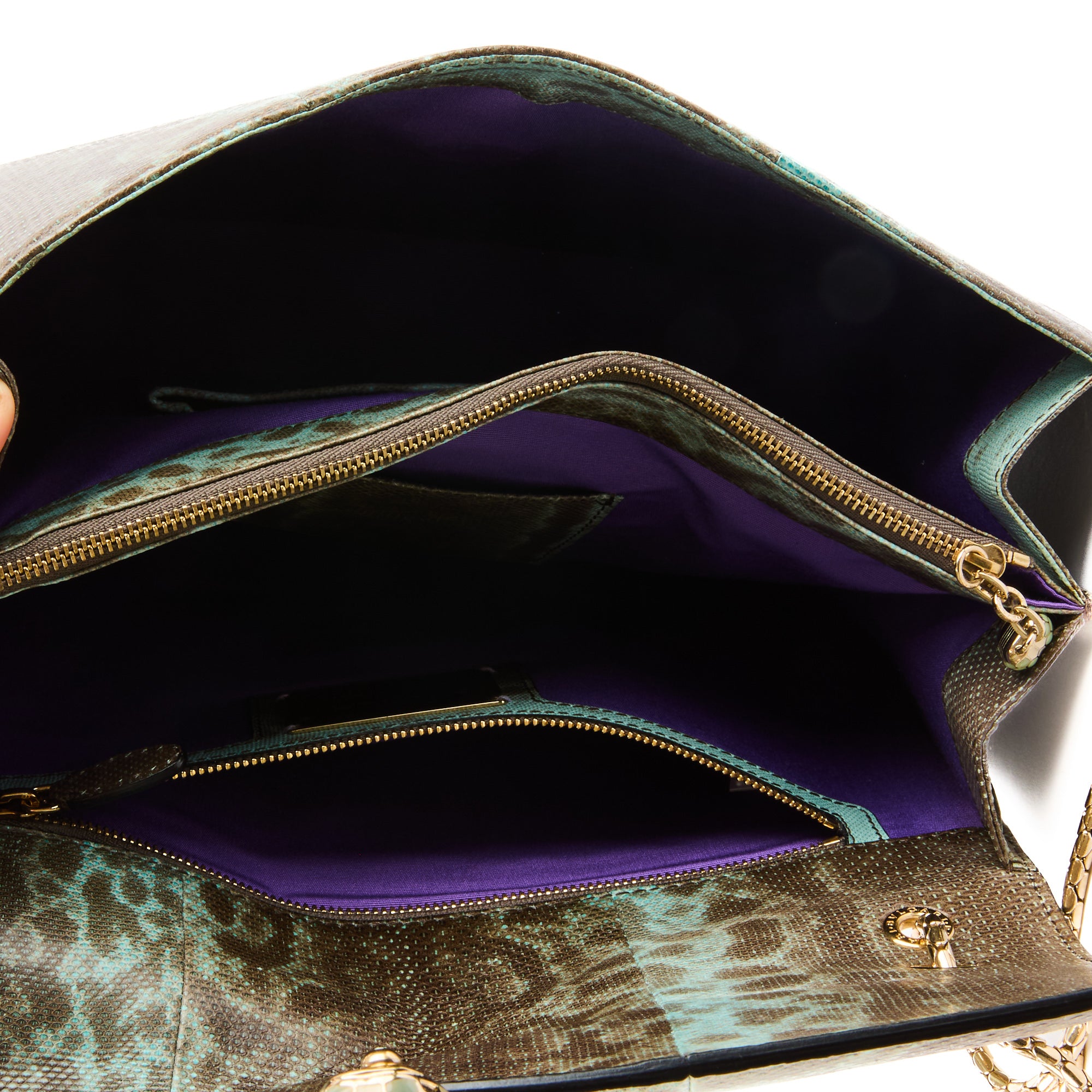 BVLGARI - Sac bandoulière Serpenti Forever Karung cuir lézard - Handbag