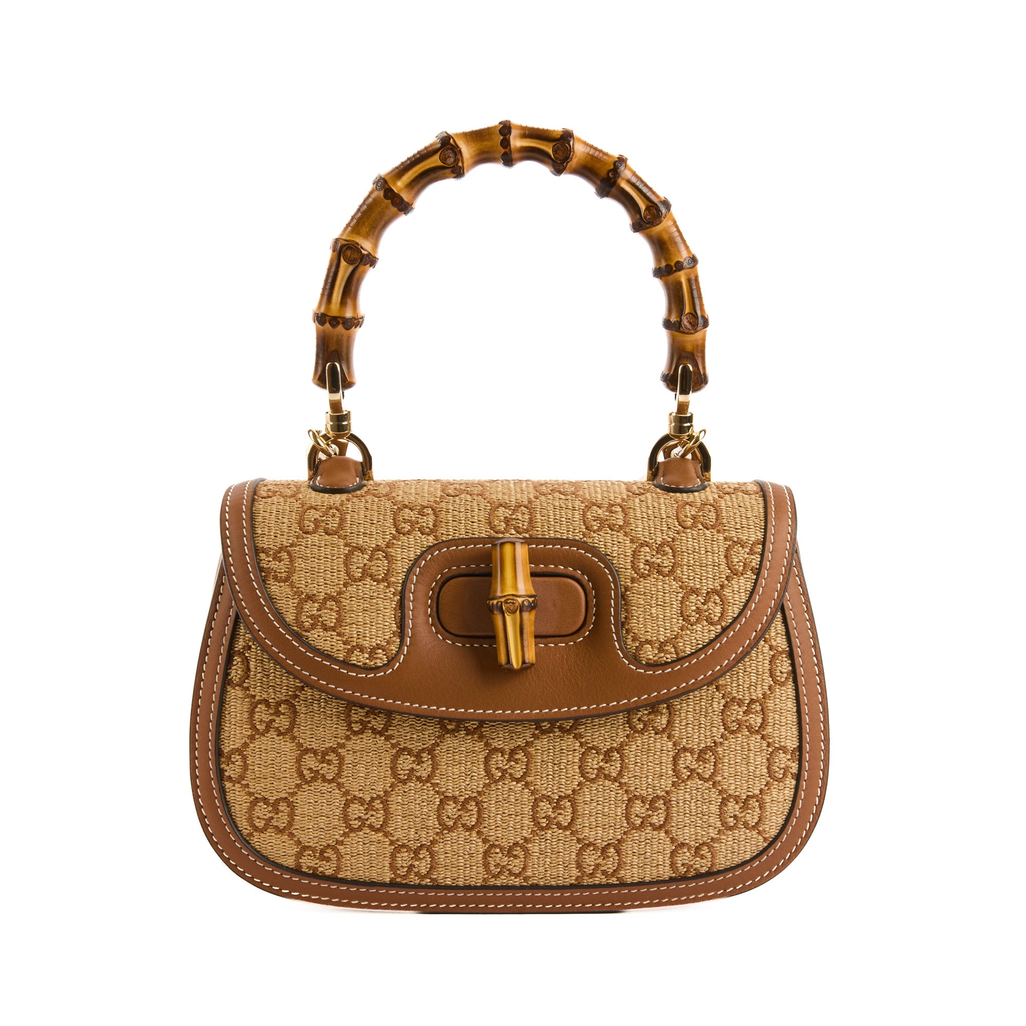 GUCCI - Sac à main Top Handle Bamboo Monogramme - Handbag