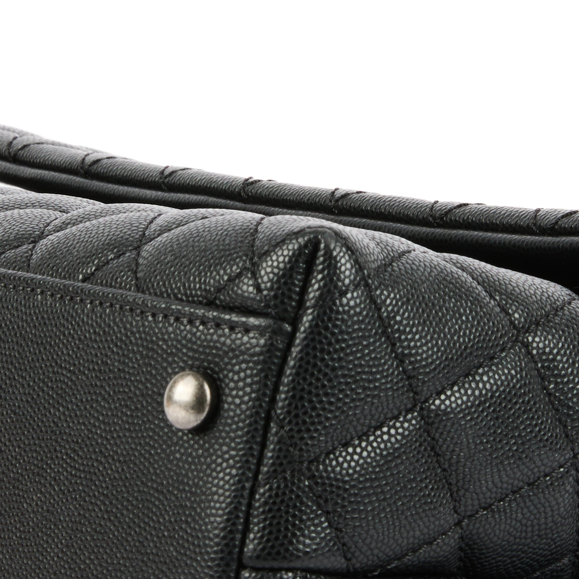 CHANEL - Sac bandoulière Coco Handle cuir caviar noir lézard - Handbag