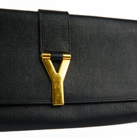 SAINT LAURENT - Sac à main Pochette Chyc ligne Y cuir noir - Handbag