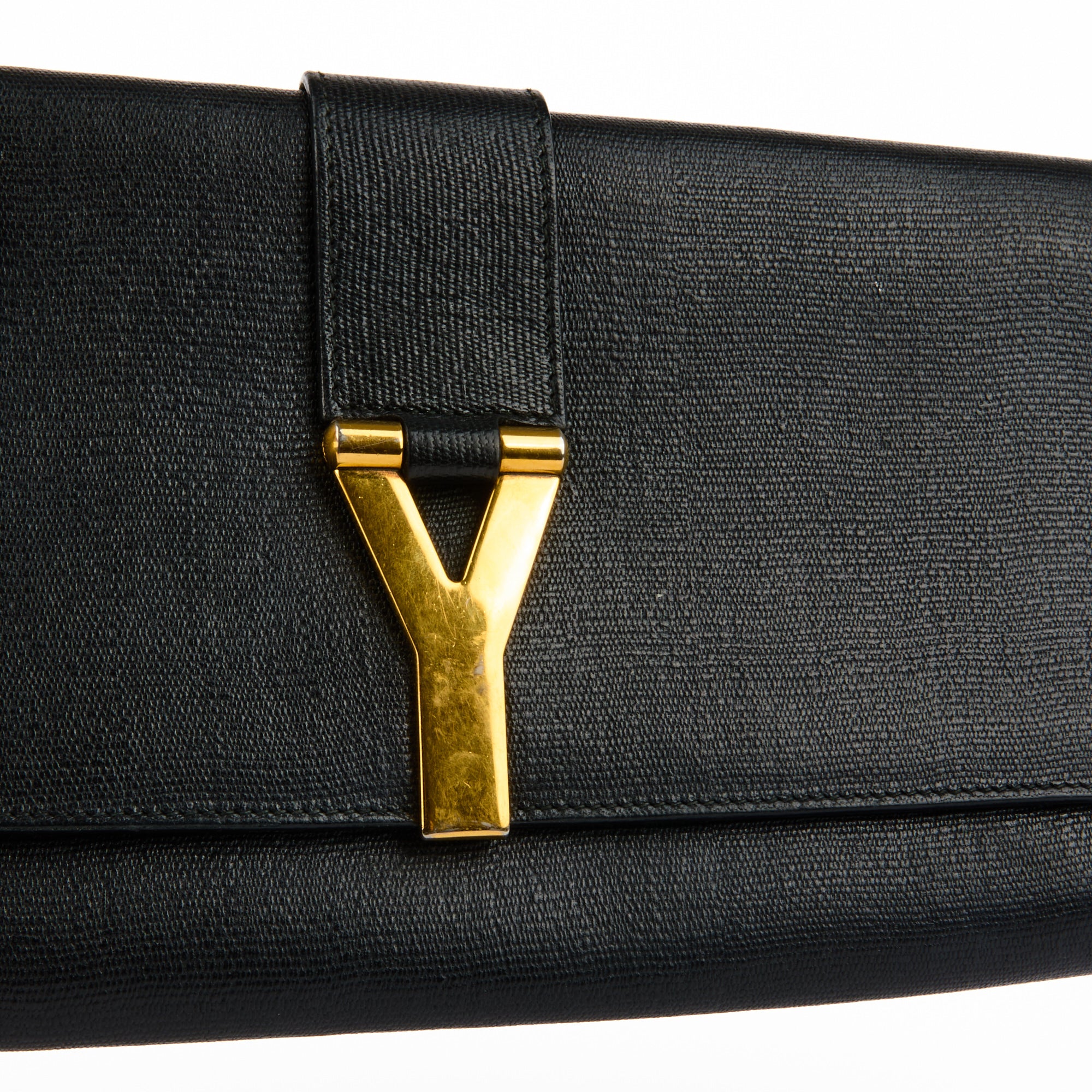 SAINT LAURENT - Sac à main Pochette Chyc ligne Y cuir noir - Handbag