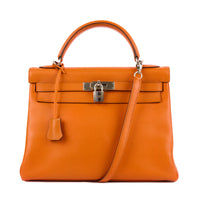 HERMES - Sac à main Kelly 32 cuir Epsom orange - Handbag