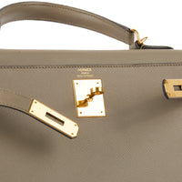 HERMES - Sac à main Kelly 28 cuir Epsom étoupe - Handbag
