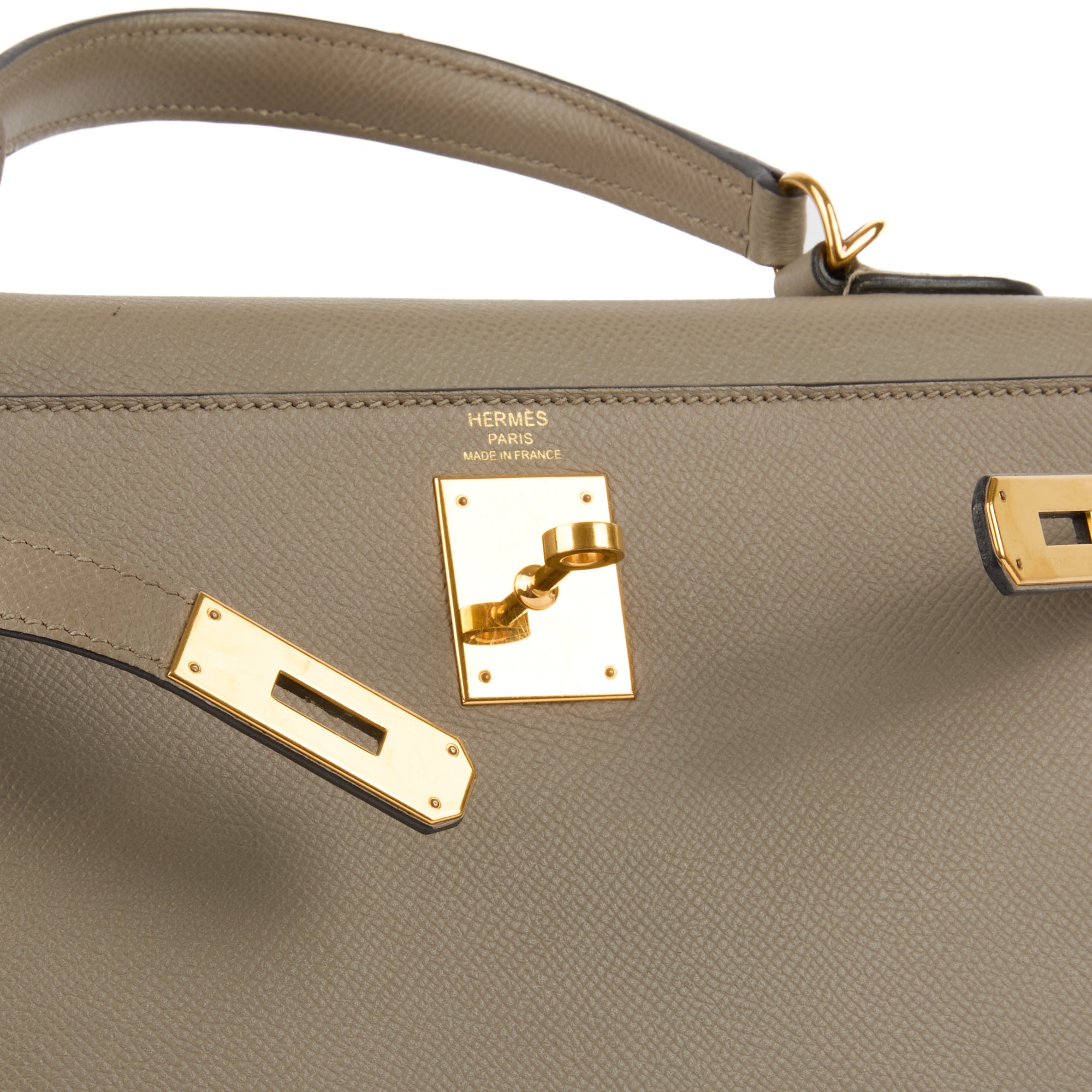HERMES - Sac à main Kelly 28 cuir Epsom étoupe - Handbag
