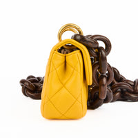 CHANEL - Sac bandoulière Mini Timeless Paris Dakar cuir jaune - Handbag