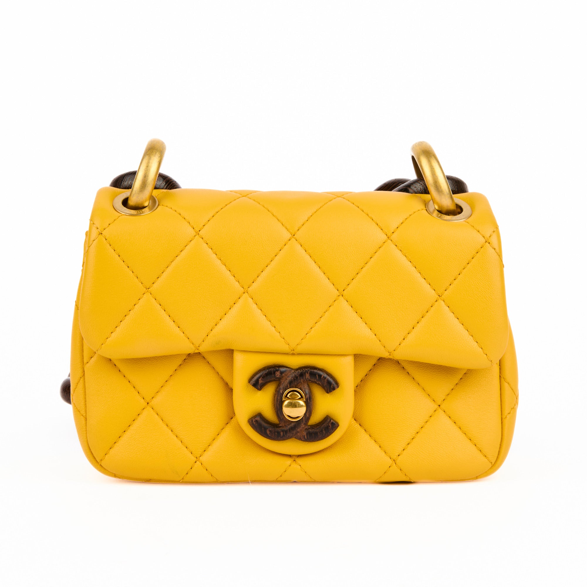 CHANEL - Sac bandoulière Mini Timeless Paris Dakar cuir jaune - Handbag