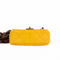 CHANEL - Sac bandoulière Mini Timeless Paris Dakar cuir jaune - Handbag