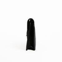 SAINT LAURENT - Sac bandoulière Enveloppe cuir embossé croco all black noir - Handbag