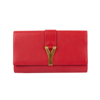 SAINT LAURENT - Sac à main Pochette Chyc ligne Y cuir rouge - Handbag