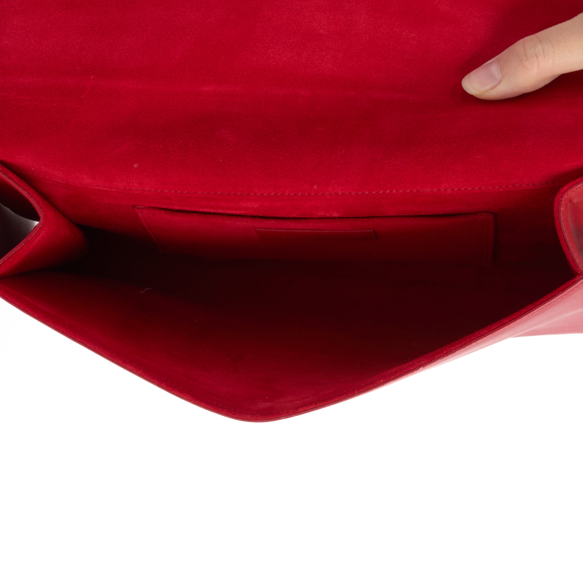 SAINT LAURENT - Sac à main Pochette Chyc ligne Y cuir rouge - Handbag