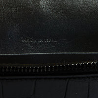 SAINT LAURENT - Sac bandoulière Enveloppe cuir embossé croco all black noir - Handbag