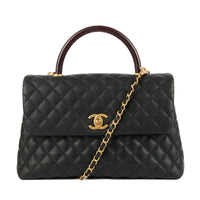 CHANEL - Sac bandoulière Coco Handle cuir caviar noir - Handbag