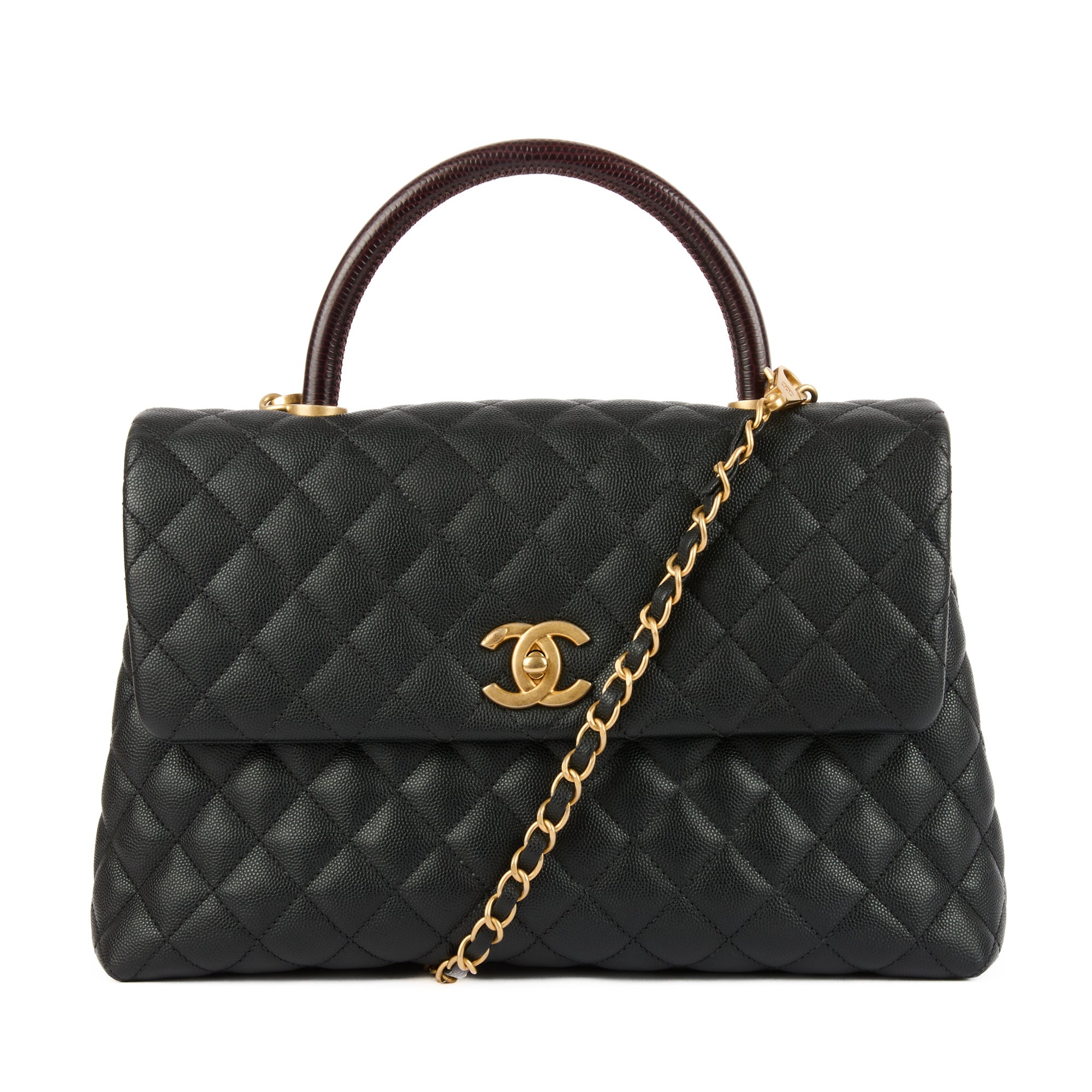 CHANEL - Sac bandoulière Coco Handle cuir caviar noir - Handbag