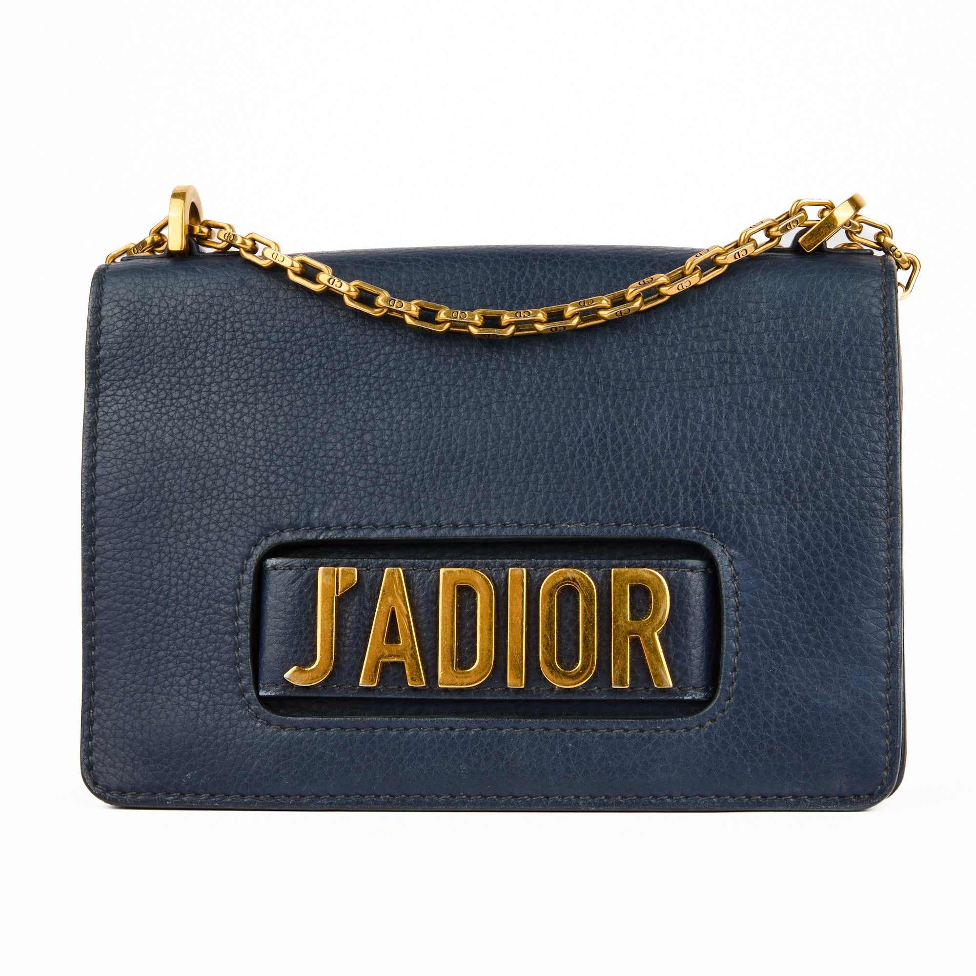 DIOR - Sac bandoulière J'adior Medium cuir bleu marine - Handbag