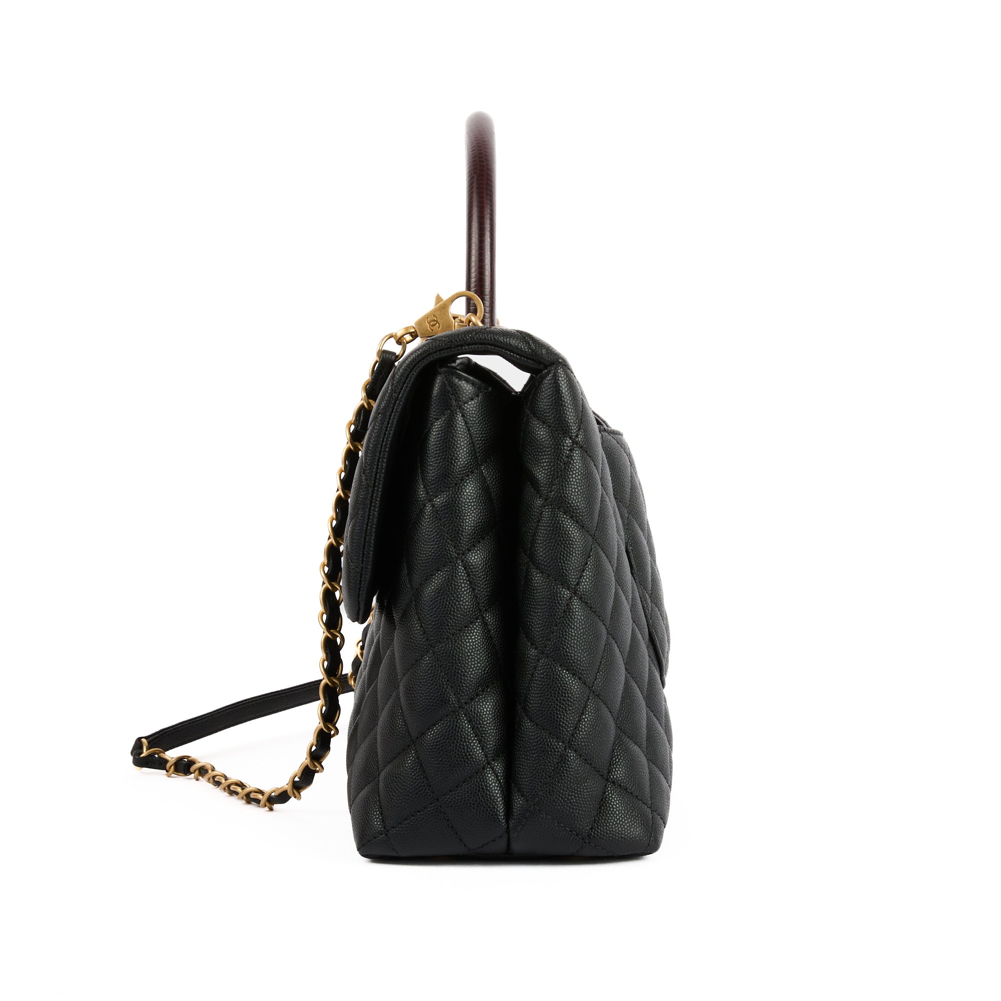 CHANEL - Sac bandoulière Coco Handle cuir caviar noir - Handbag