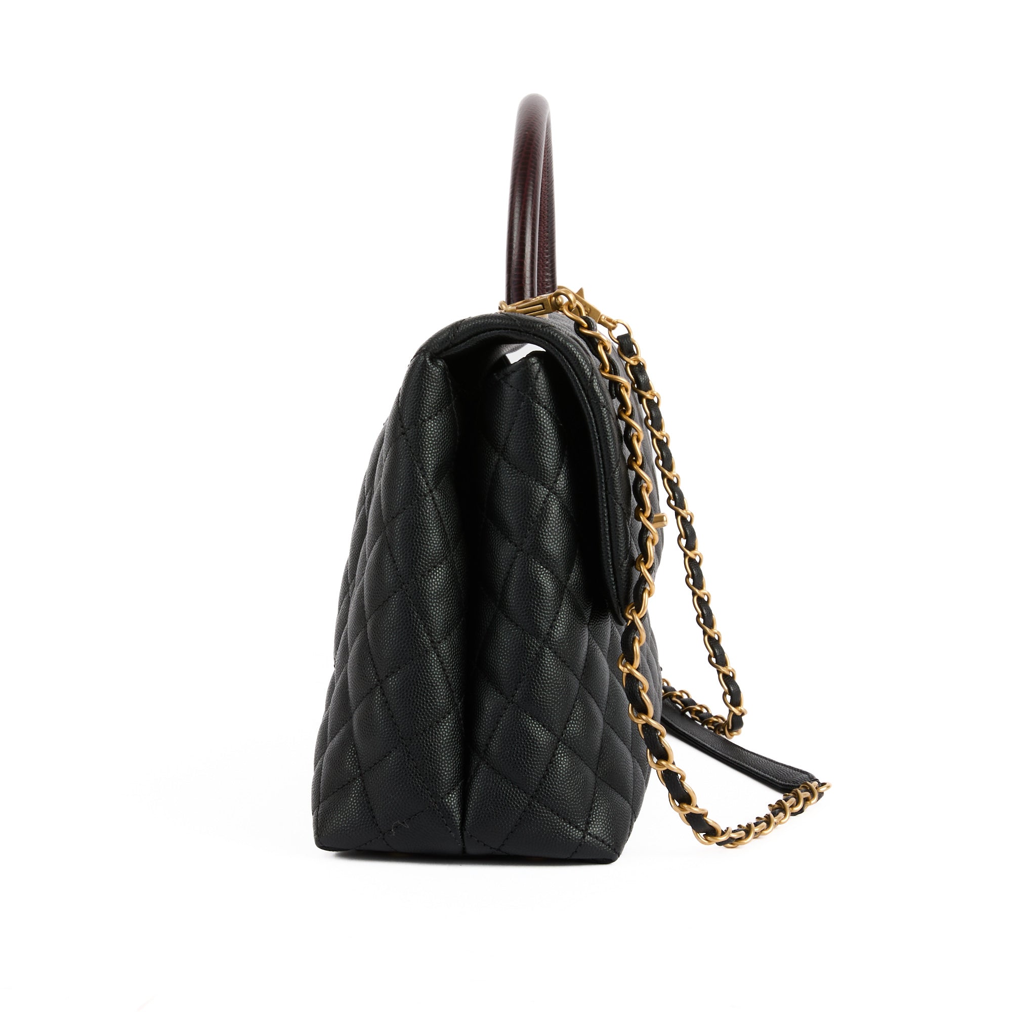 CHANEL - Sac bandoulière Coco Handle cuir caviar noir - Handbag