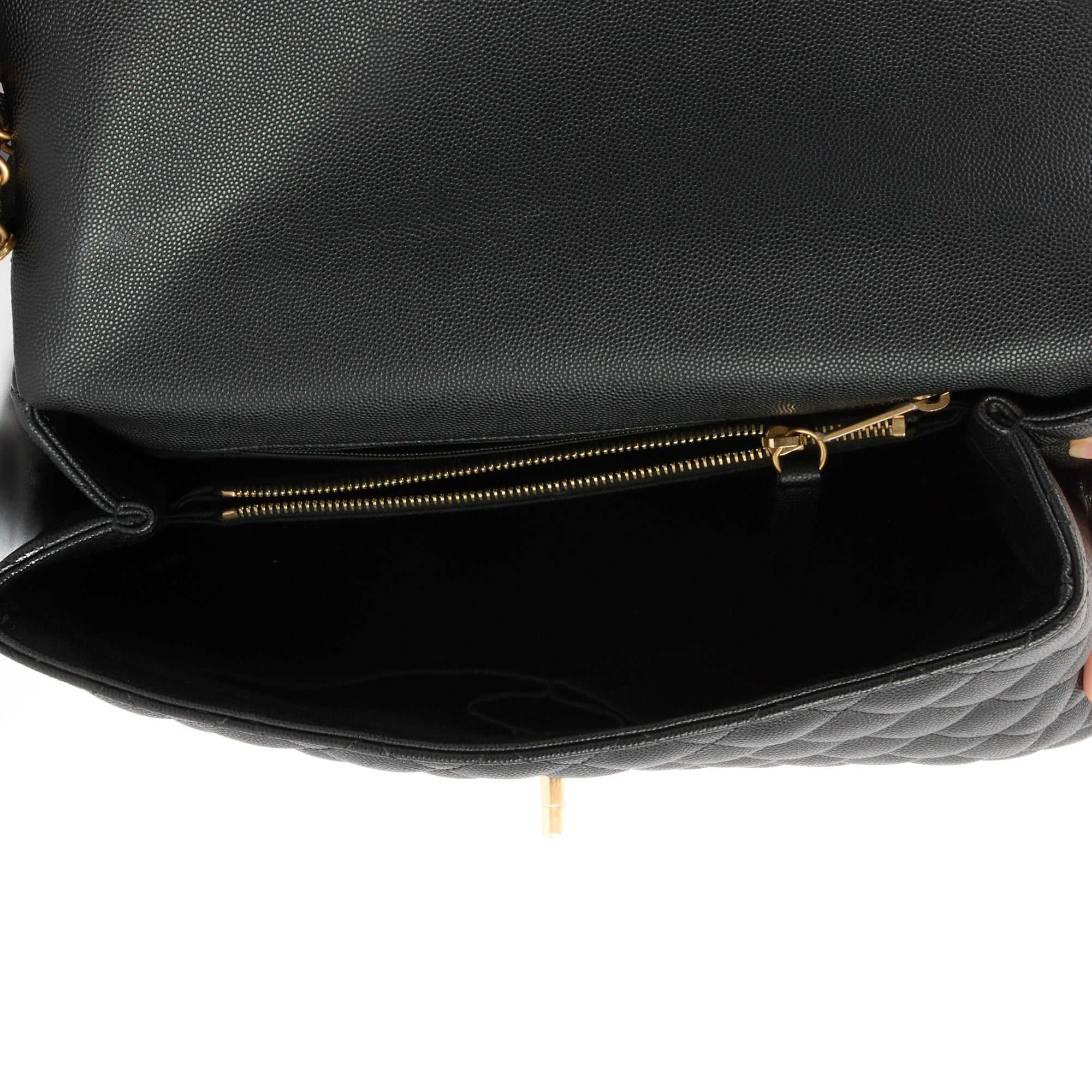 CHANEL - Sac bandoulière Coco Handle cuir caviar noir - Handbag