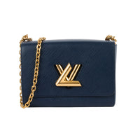LOUIS VUITTON - Sac bandoulière Twist MM cuir Epi bleu marine - Hand Bag