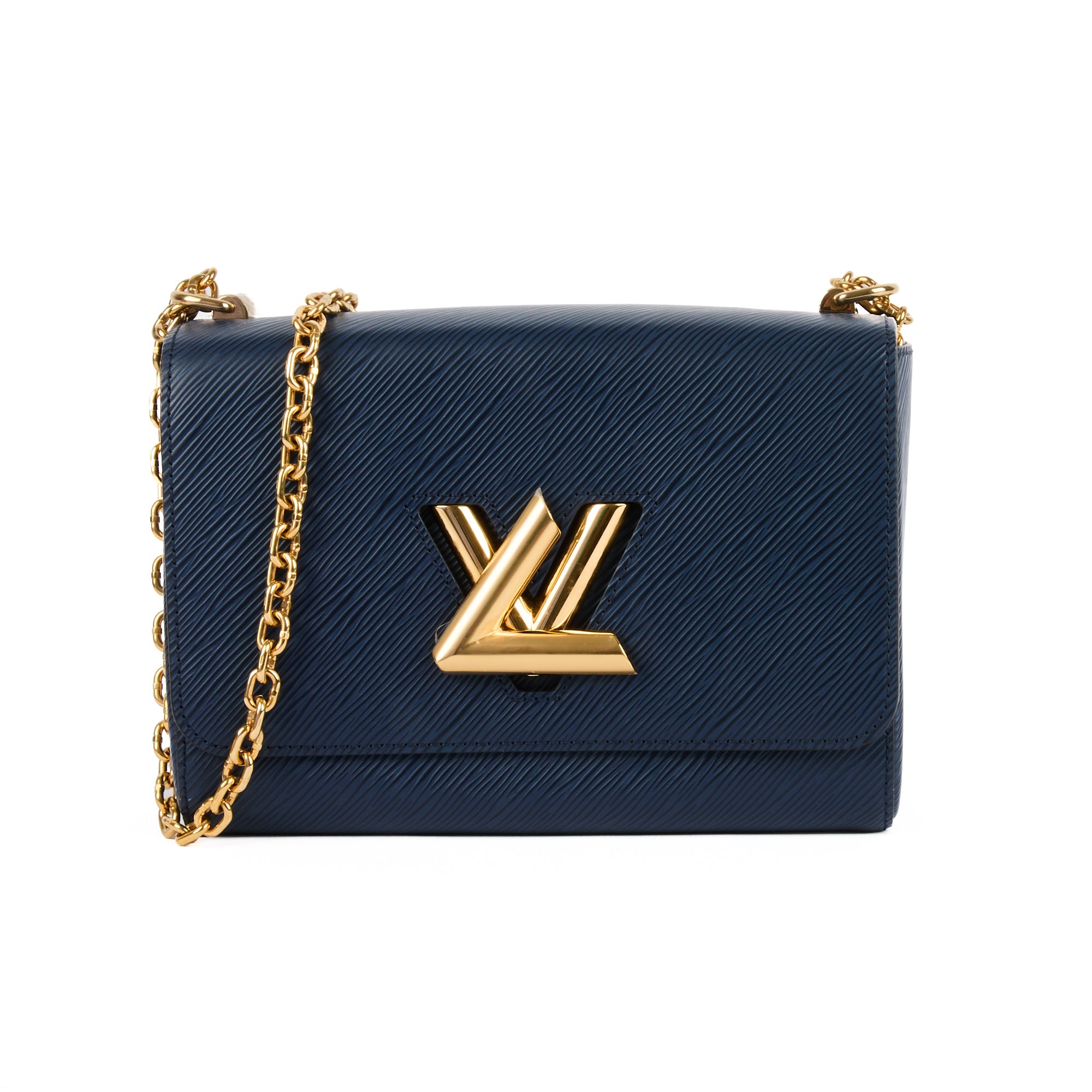 LOUIS VUITTON - Sac bandoulière Twist MM cuir Epi bleu marine - Hand Bag