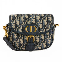 DIOR - Sac bandoulière Mini Bobby toile Oblique bleu marine - Handbag